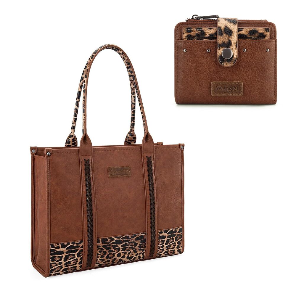 7379 Wrangler Leopard Print Small Wallet and Tote Bag Set